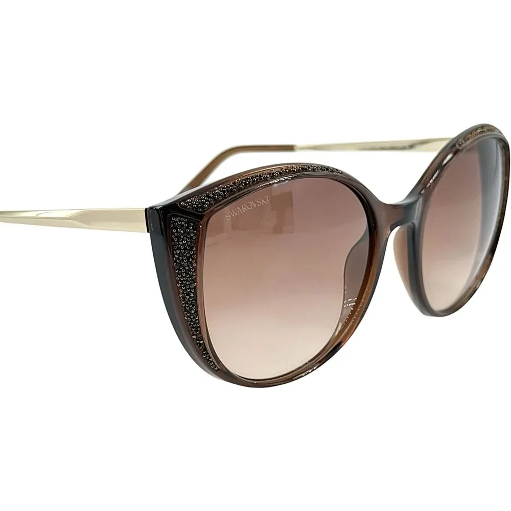 Swarovski SK0168 Womens Plastic Sunglass 45F Shiny Light Brown 55-19 Brown Grad - Picture 5 of 5